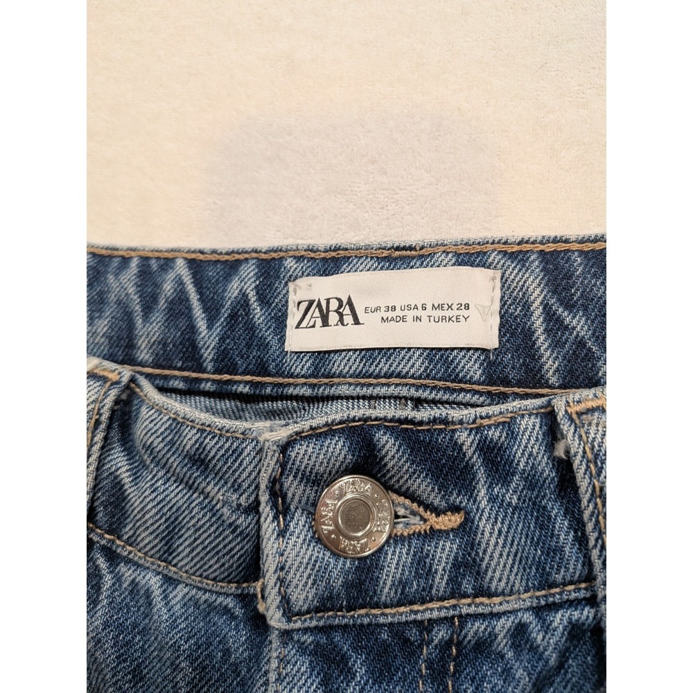 Zara blue denim straight leg jeans size 6 - Picture 5 of 8